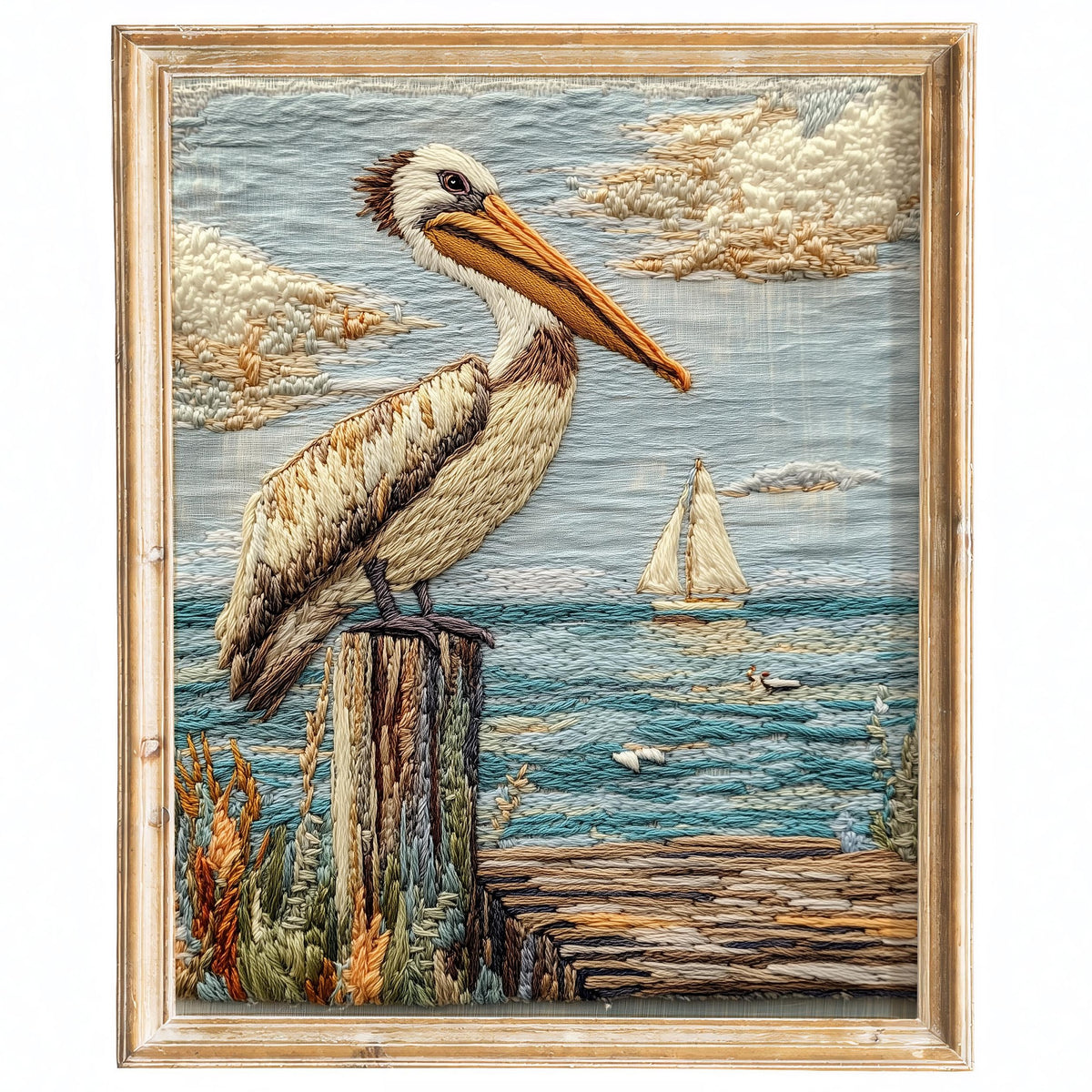 Pelican Dock animal art print framed