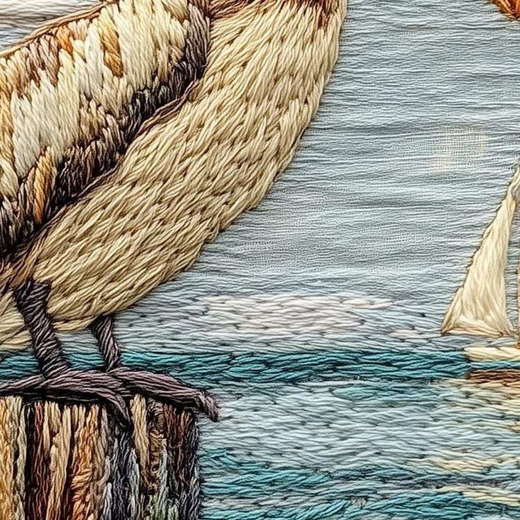 Pelican Dock animal art print close-up detail