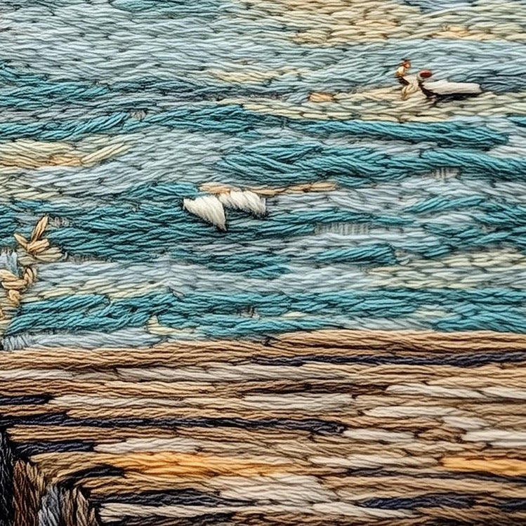 Pelican Dock animal art print close-up detail