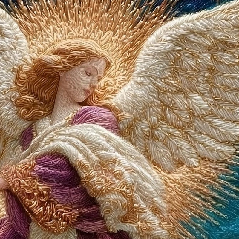 Village Angel Christmas art print close-up detail