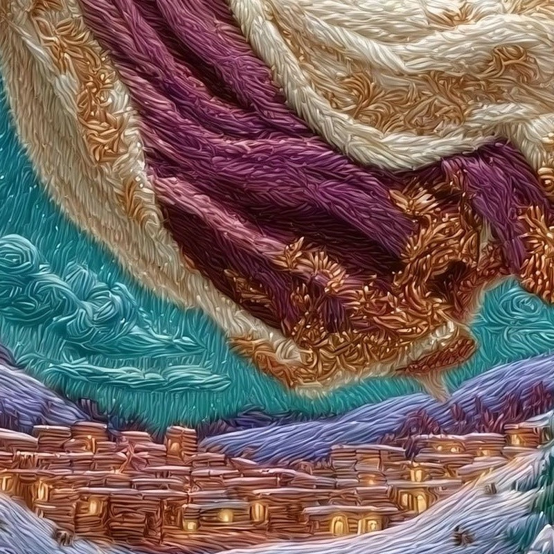 Village Angel Christmas art print close-up detail