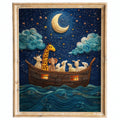 Embroidered Ark faith art print framed