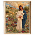 Embroidered Shepherd faith art print framed