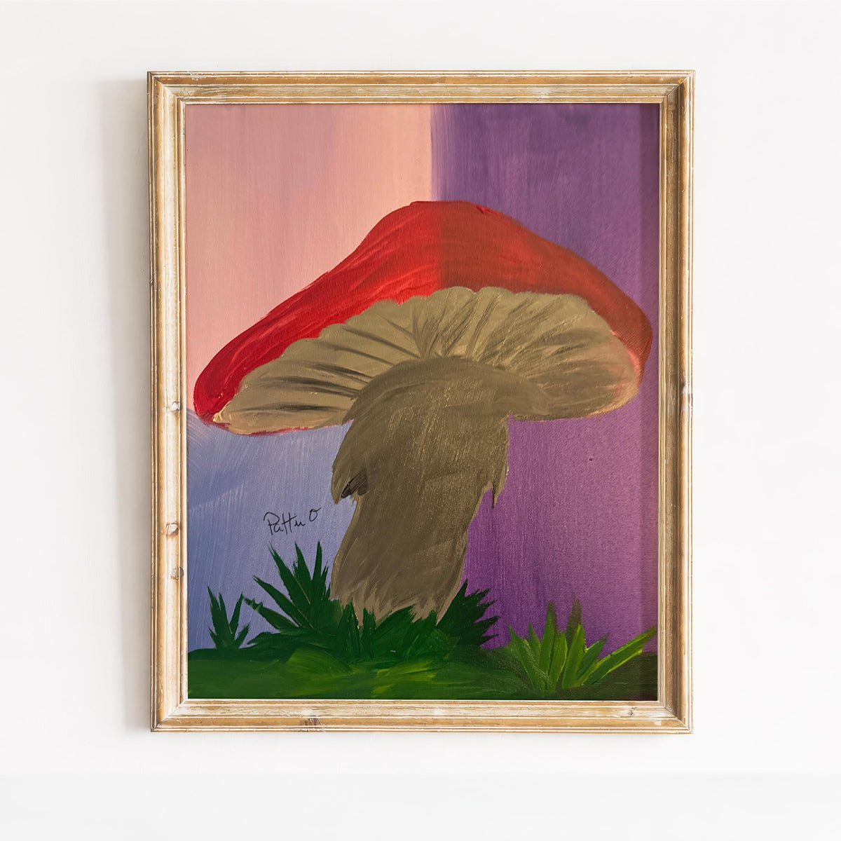 Red Mushroom original painting by Pattie Overcash
