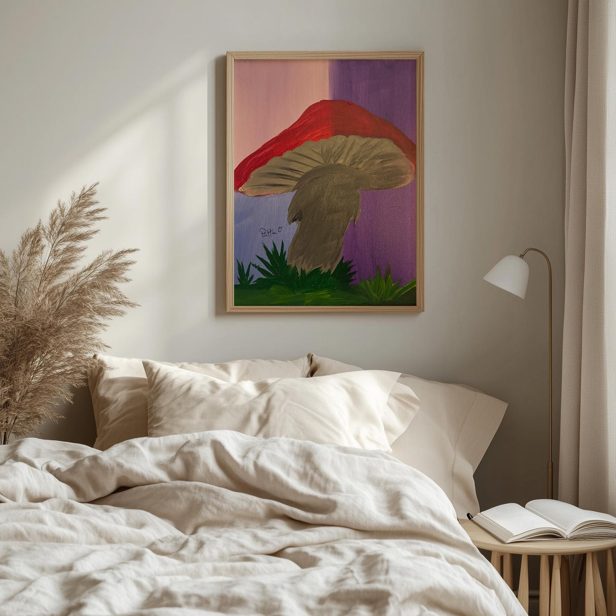 Red Mushroom original painting by Pattie Overcash