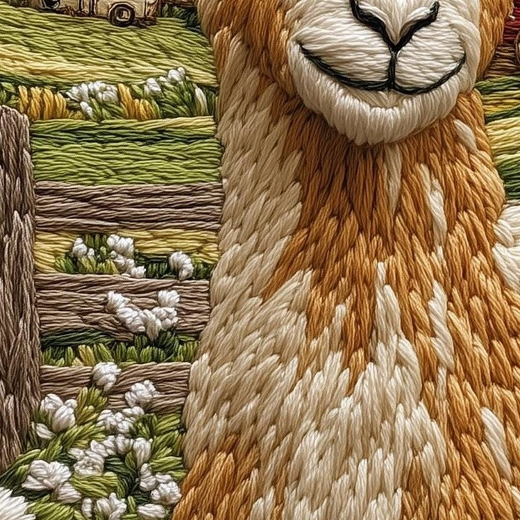 Farm Goat animal art print close-up detail
