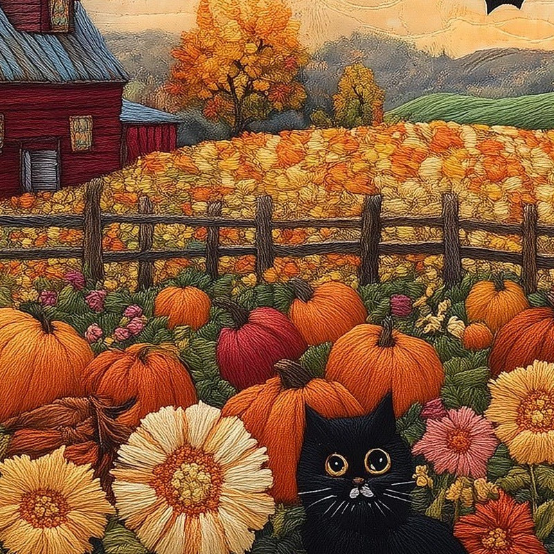 Folk Art Owl fall art print close-up detail