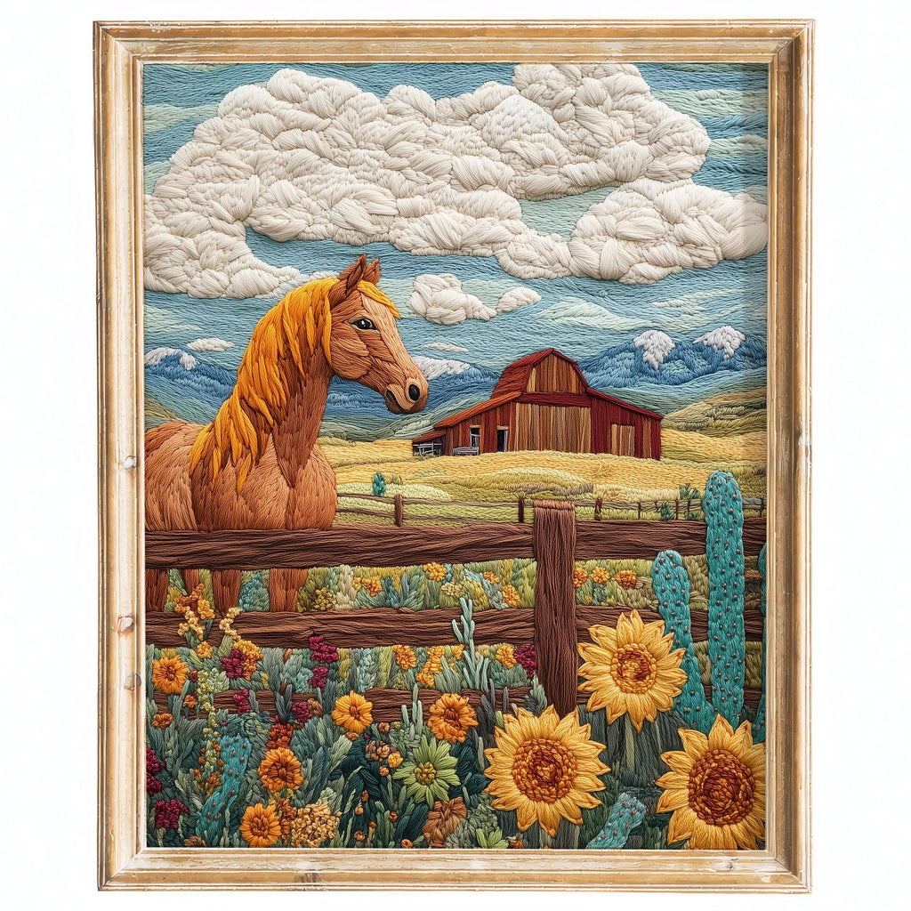 Ranch Horse animal art print framed