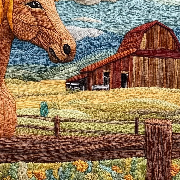 Ranch Horse animal art print close-up detail