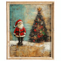 Folk Santa Christmas art print framed