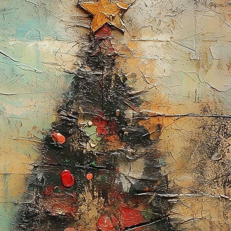 Folk Santa Christmas art print close-up detail