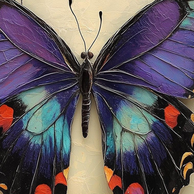 Purple Butterfly animal art print close-up detail