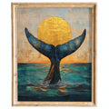 Whale Tail Sunset animal art print framed