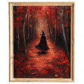 Crimson Path Witch Halloween art print framed