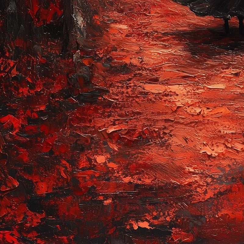 Crimson Path Witch Halloween art print close-up detail