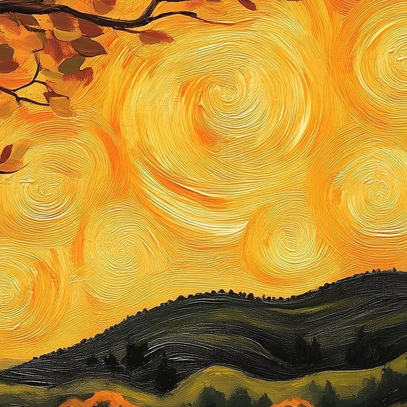 Ghost Pumpkin Patch Halloween art print close-up detail
