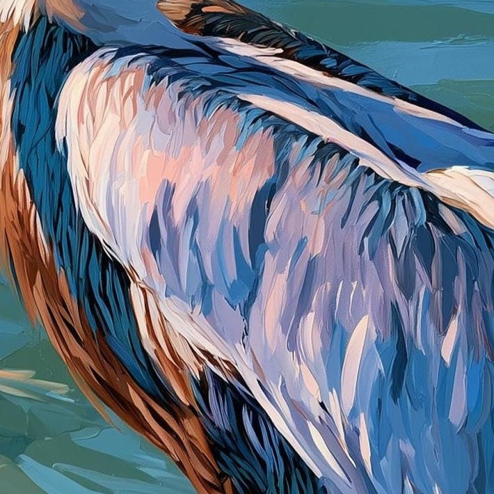 Pelican Post animal art print close-up detail