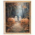 Woodland Ghosts Halloween art print framed