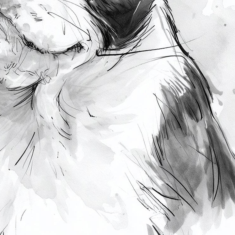 Boston Terrier animal art print close-up detail