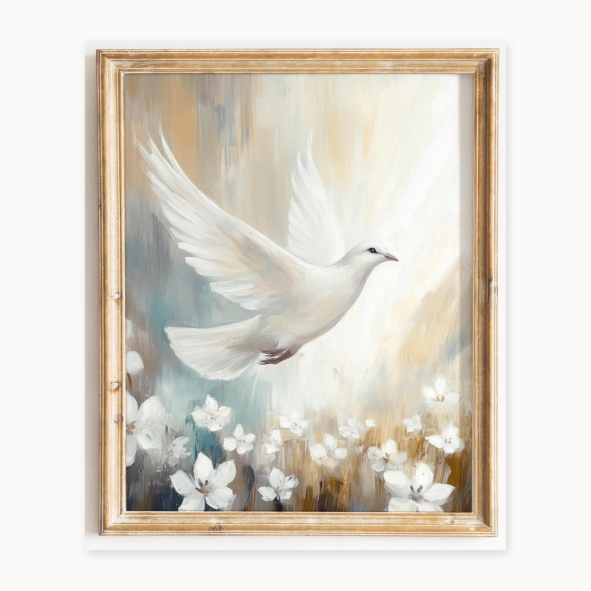White Dove faith art print framed