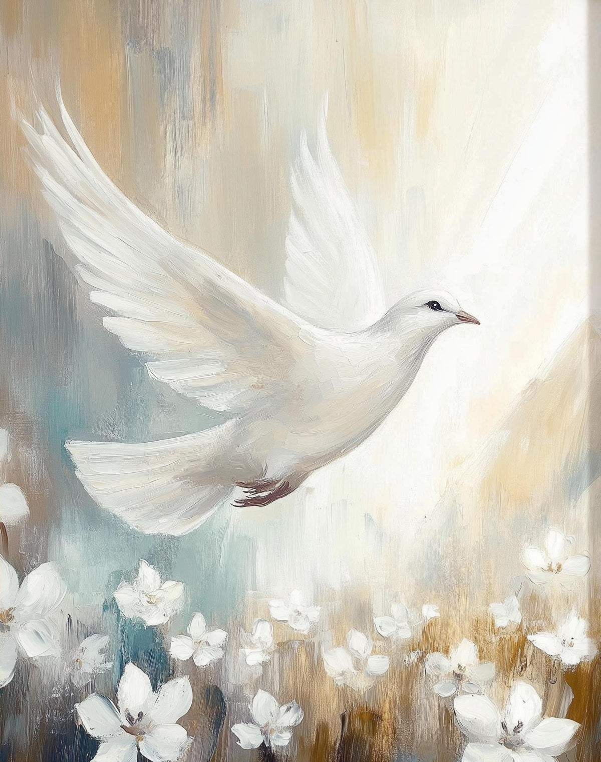 White Dove faith art print unframed, signed by Pattie Overcash