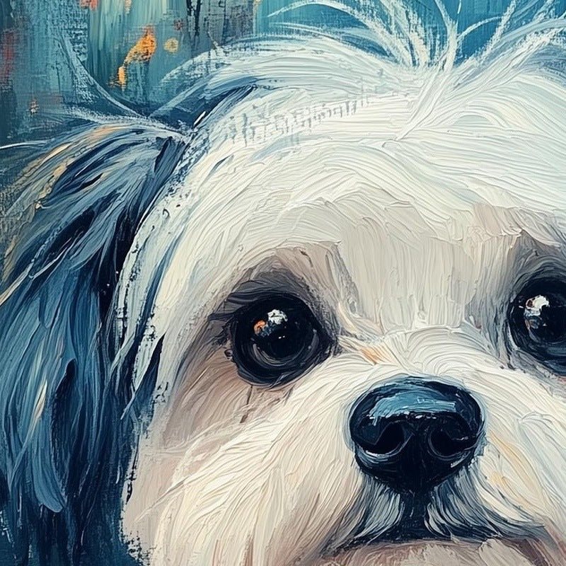 Spooky Puppy Halloween art print close-up detail