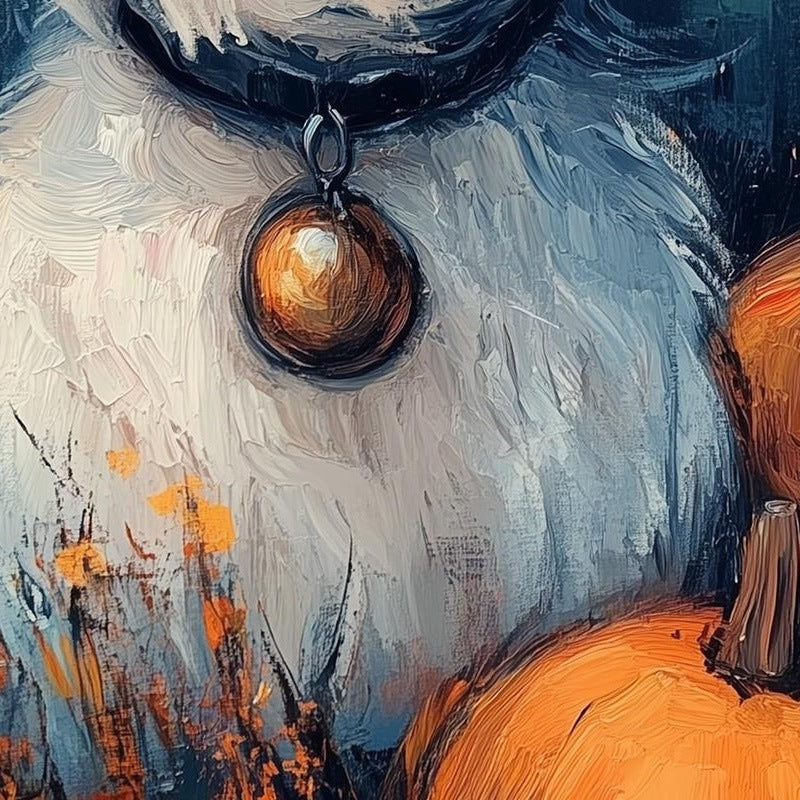 Spooky Puppy Halloween art print close-up detail