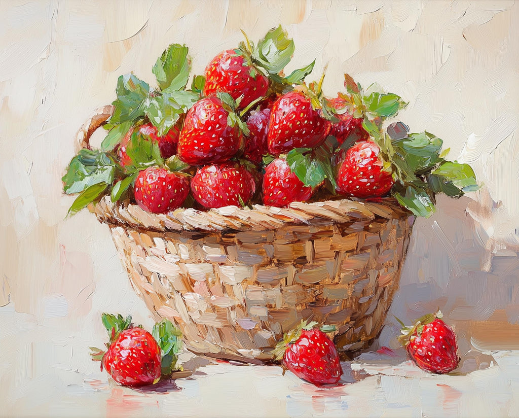 Strawberry Basket kitchen art print unframed, signed by Pattie Overcash