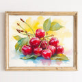 Red Cherries kitchen art print framed