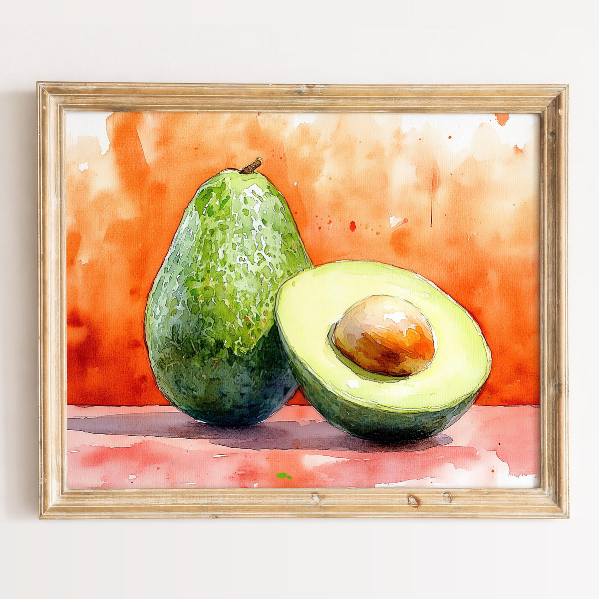 Avocado kitchen art print framed