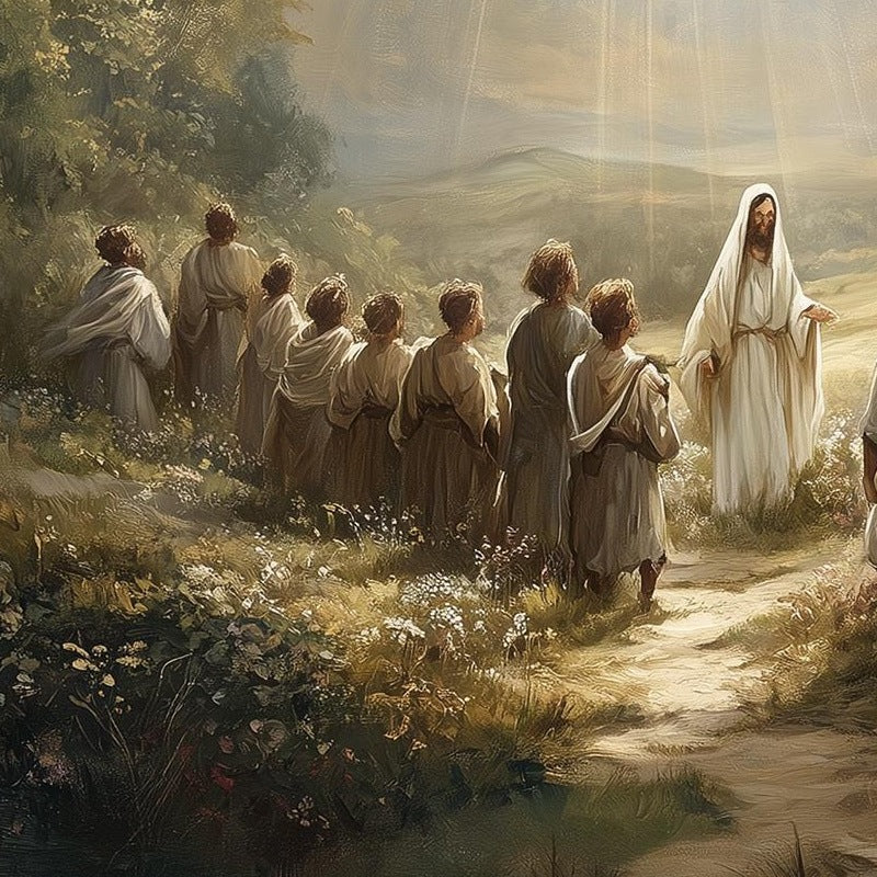 Ascension faith art print close-up detail