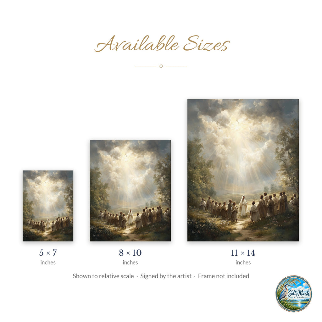 Ascension art print size guide: 5x7, 8x10 and 11x14
