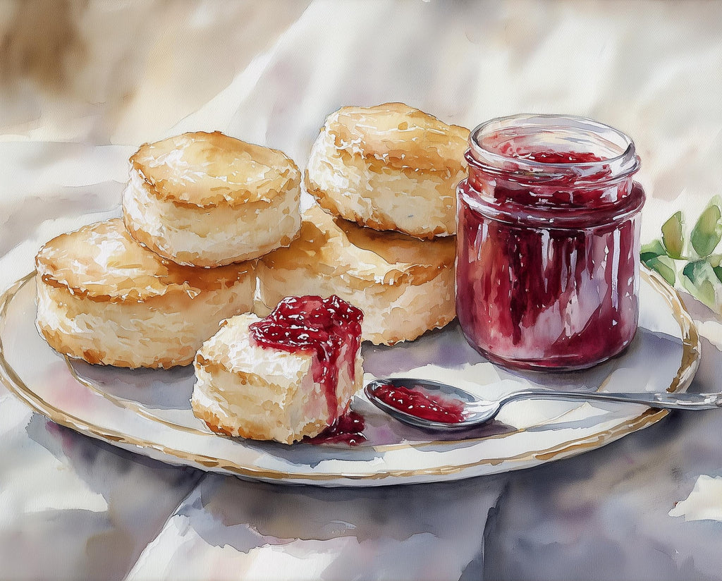 Biscuits Jam kitchen art print unframed, signed by Pattie Overcash
