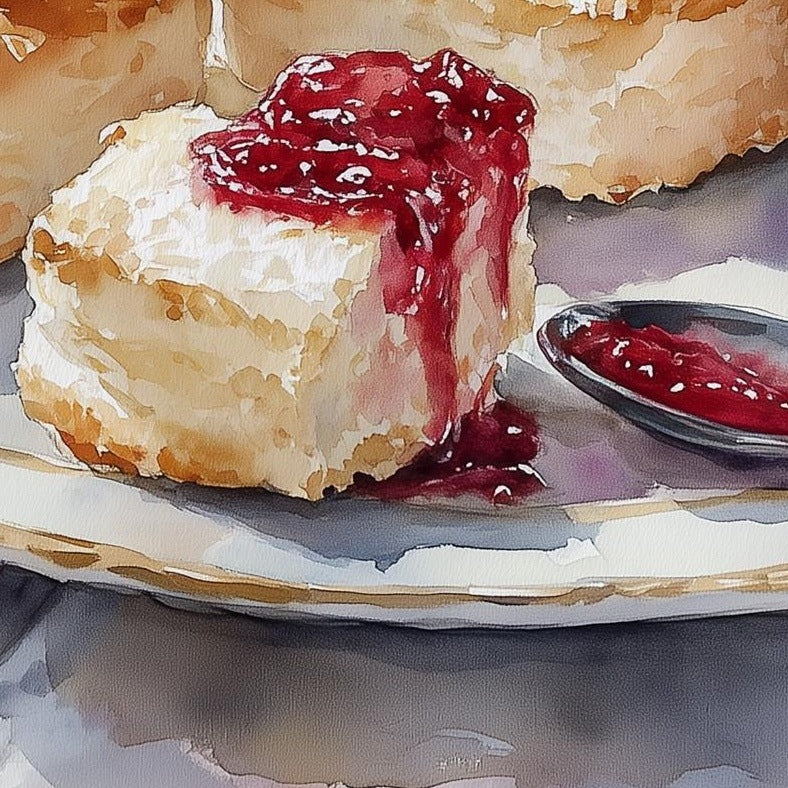 Biscuits Jam kitchen art print close-up detail