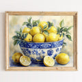 Lemon Bowl kitchen art print framed