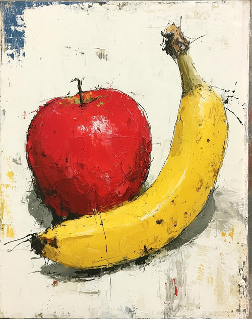 Apple and Banana kitchen art print unframed, signed by Pattie Overcash