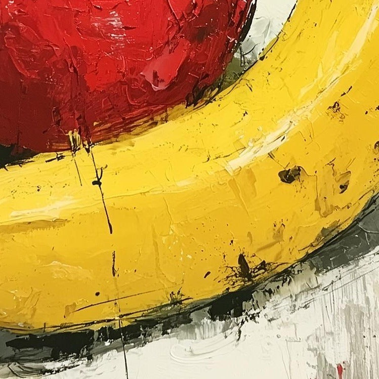 Apple and Banana kitchen art print close-up detail