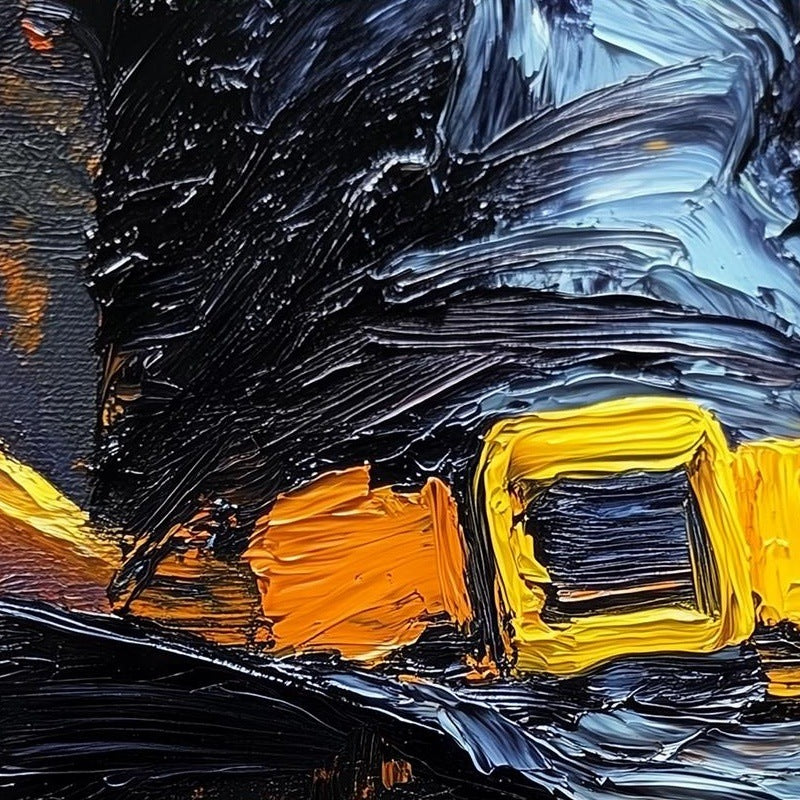 Tabby Witch Cat Halloween art print close-up detail