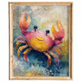 Happy Crab animal art print framed