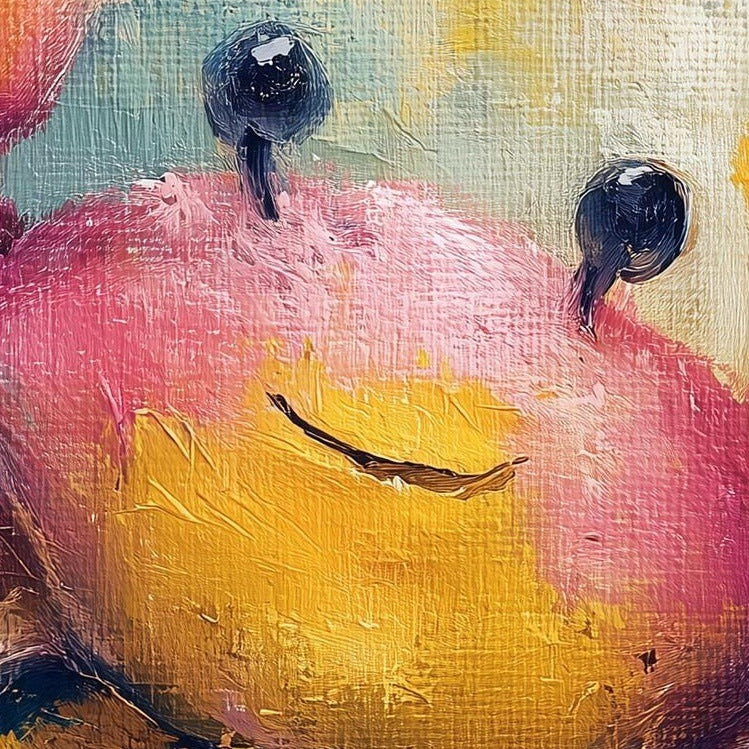 Happy Crab animal art print close-up detail