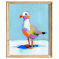 Folk Seagull animal art print framed