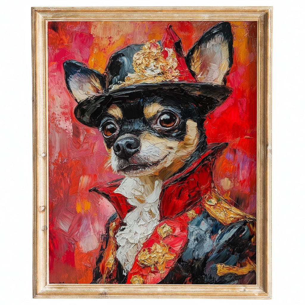 Chihuahua Uniform animal art print framed