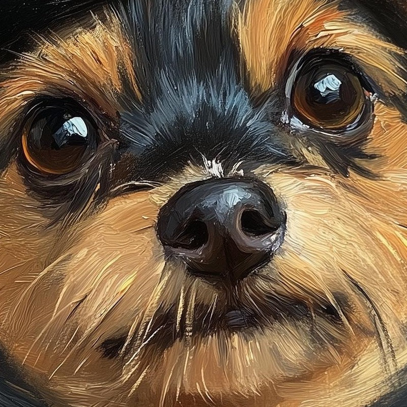Terrier Witch Hat Halloween art print close-up detail