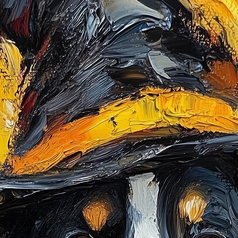 Tricolor Dog Witch Halloween art print close-up detail