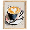 Heart Latte kitchen art print framed