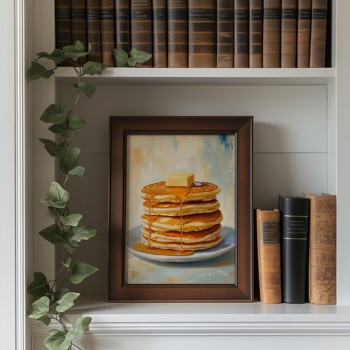 Pancake Stack kitchen art print shown in a room setting