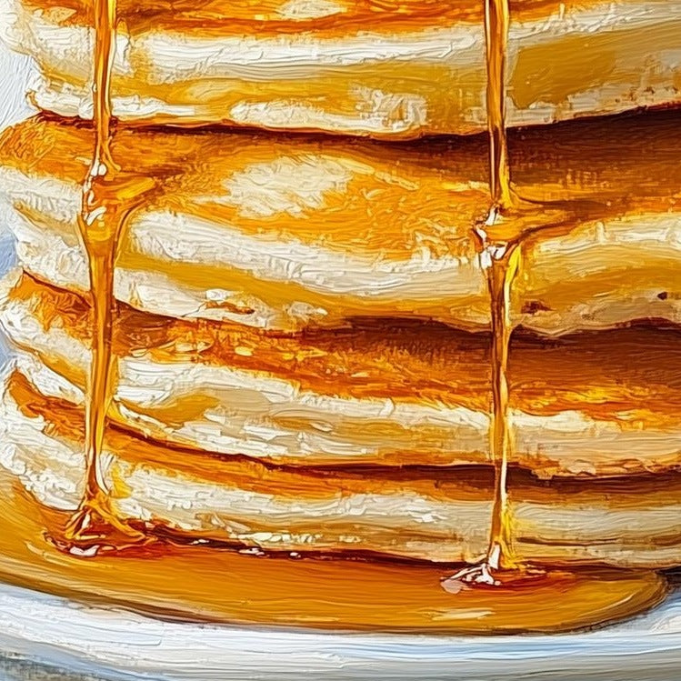 Pancake Stack kitchen art print close-up detail