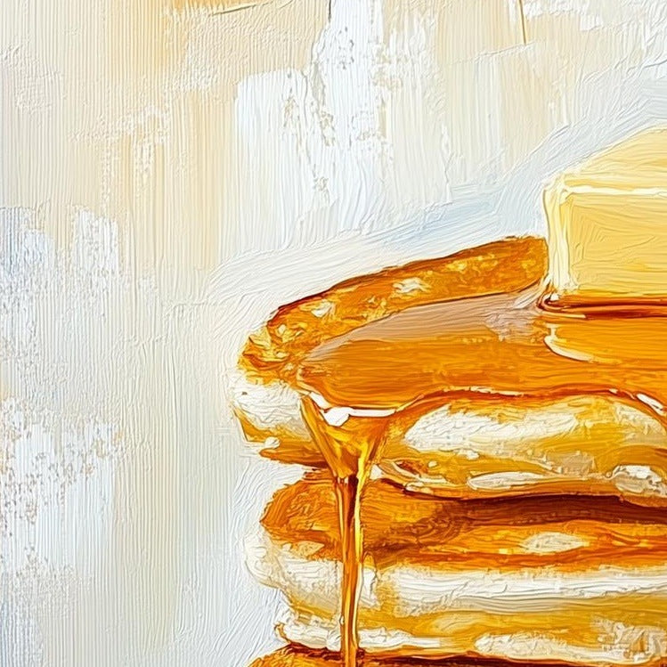 Pancake Stack kitchen art print close-up detail