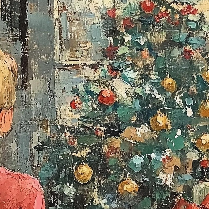 Christmas Morning Christmas art print close-up detail