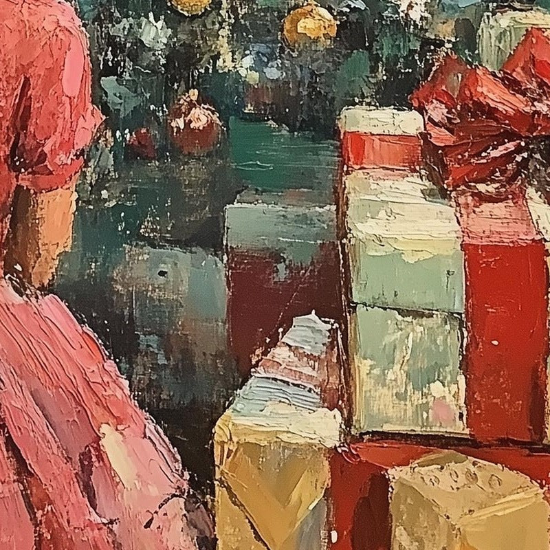 Christmas Morning Christmas art print close-up detail